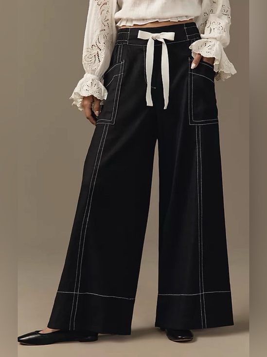 Anthropologie Pants - Anthropologie Maeve Linen Blend WideLeg Pants